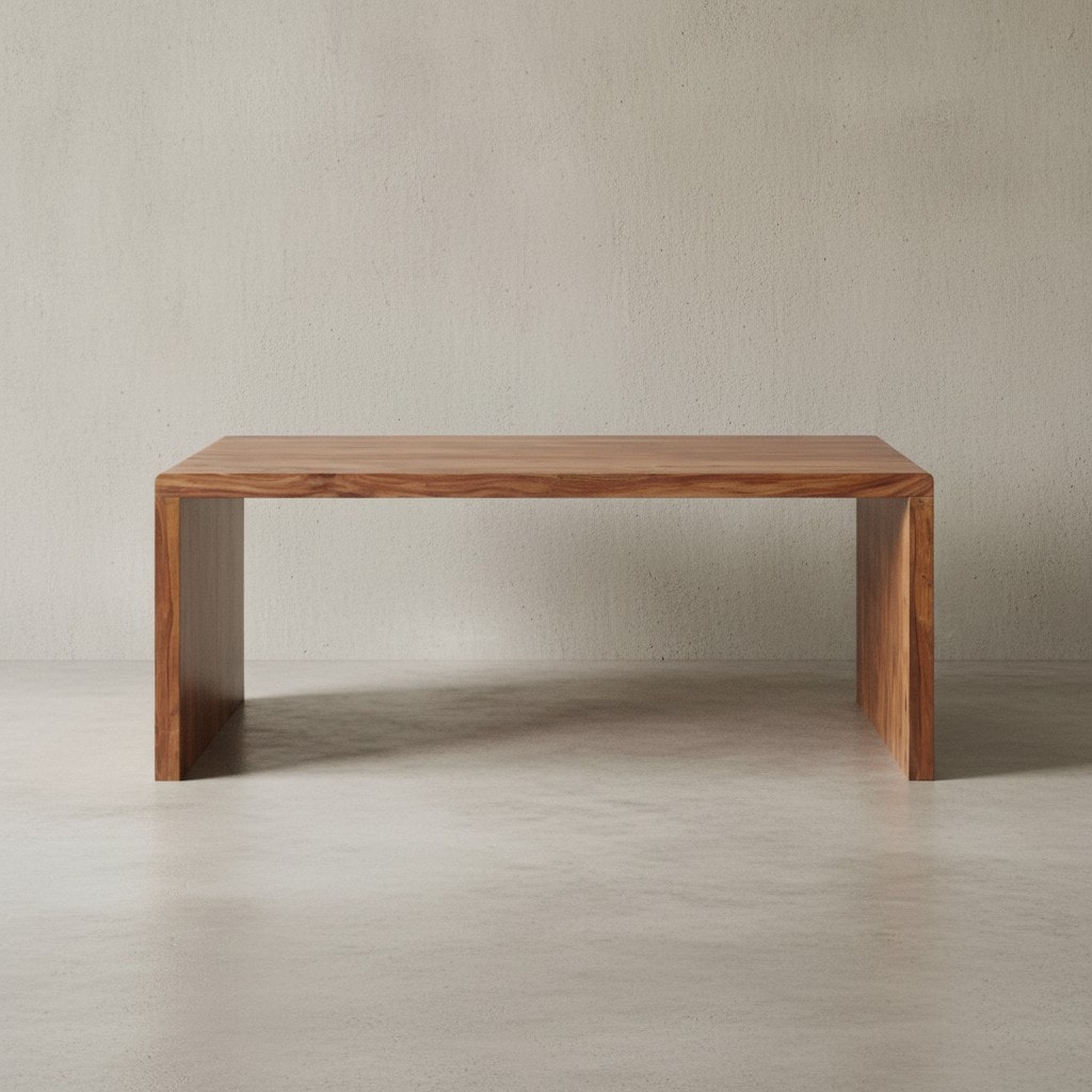 KADIMA DESIGN Schreibtisch TEKO: Massivholz Sheesham, 180 cm, Stauraum, abgerundete Ecken, stabil. 