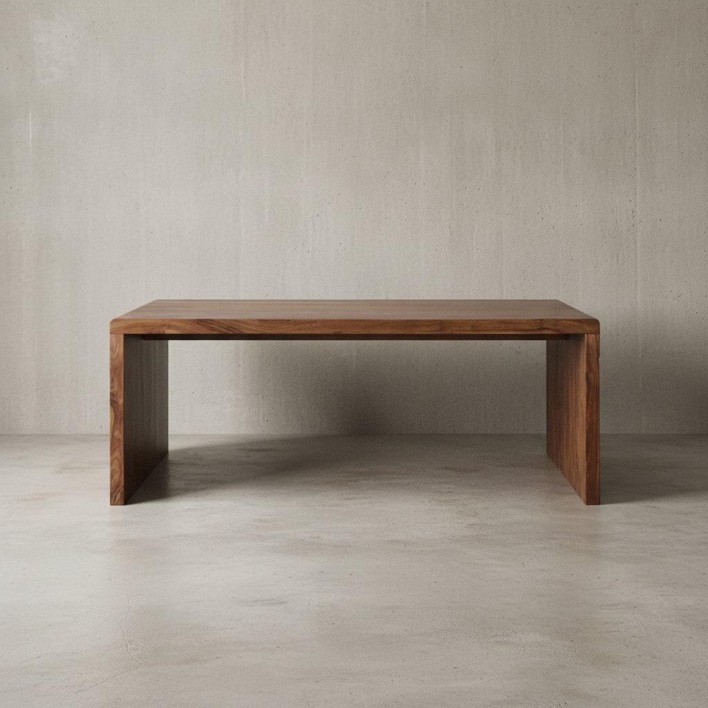 KADIMA DESIGN Schreibtisch TEKO: Massivholz Sheesham, 200x100 cm, Stauraum, abgerundete Ecken, stabil.