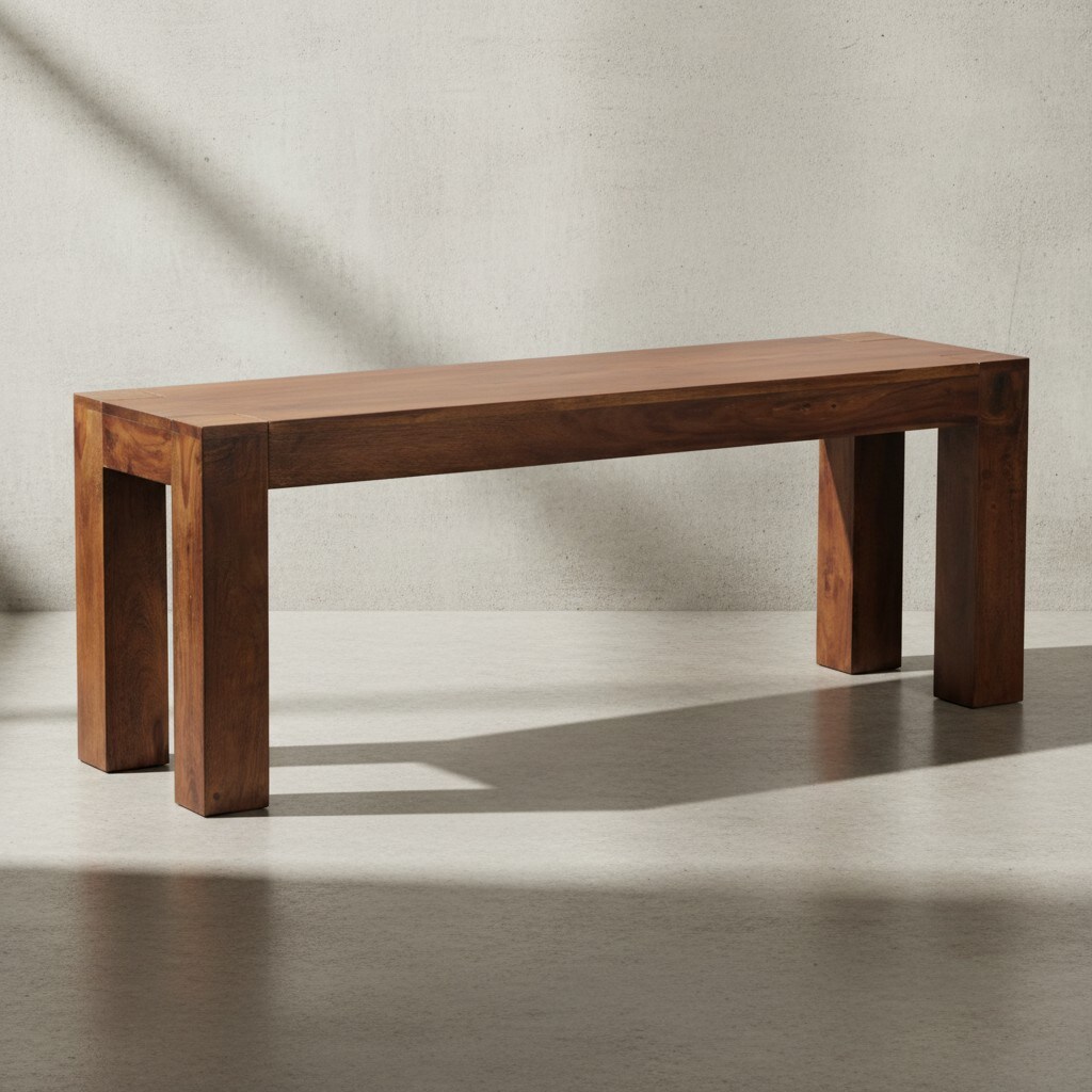 KADIMA DESIGN Sitzbank Landhaus-Stil: Massivholz, Akazie/Sheesham, 120/140/160/180x45 cm, 200/250 kg Belastung, handgefertigt. 