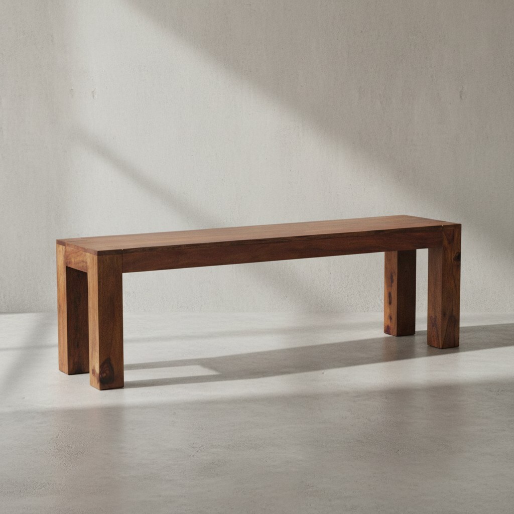 KADIMA DESIGN Sitzbank Landhaus-Stil: Massivholz, Sheesham, 120/140/160/180x45 cm, 200/250 kg Belastung, handgefertigt.