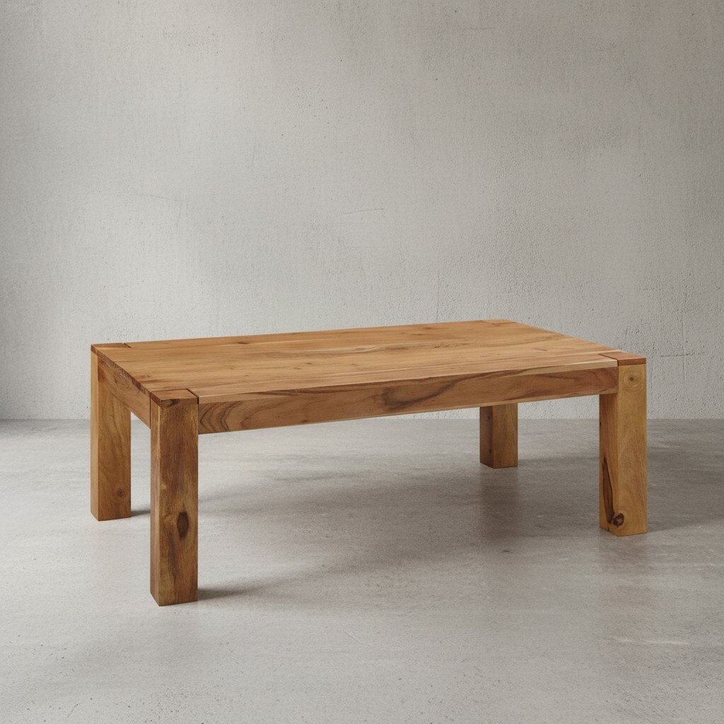 KADIMA DESIGN Rustikaler Couchtisch NAKO: Massivholz, rechteckig, handgefertigt, pflegeleicht.