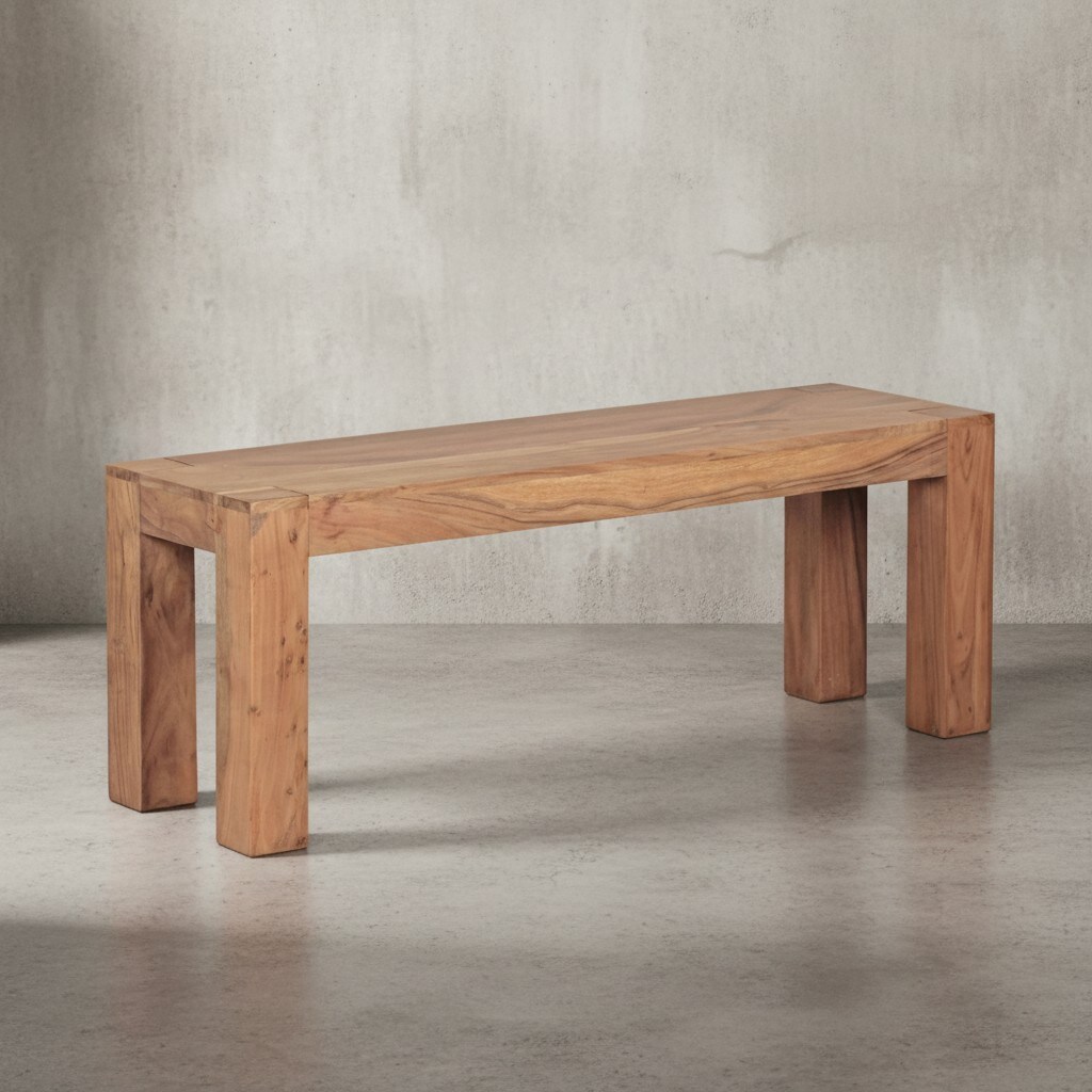 KADIMA DESIGN Sitzbank Landhaus-Stil: Massivholz, Akazie/Sheesham, 120/140/160/180x45 cm, 200/250 kg Belastung, handgefertigt.