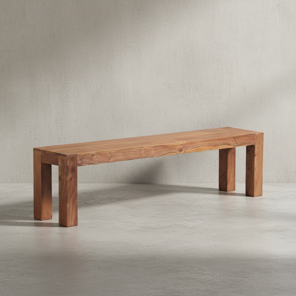 KADIMA DESIGN Sitzbank Landhaus-Stil: Massivholz, Akazie/Sheesham, 200/250 kg Belastung, handgefertigt.