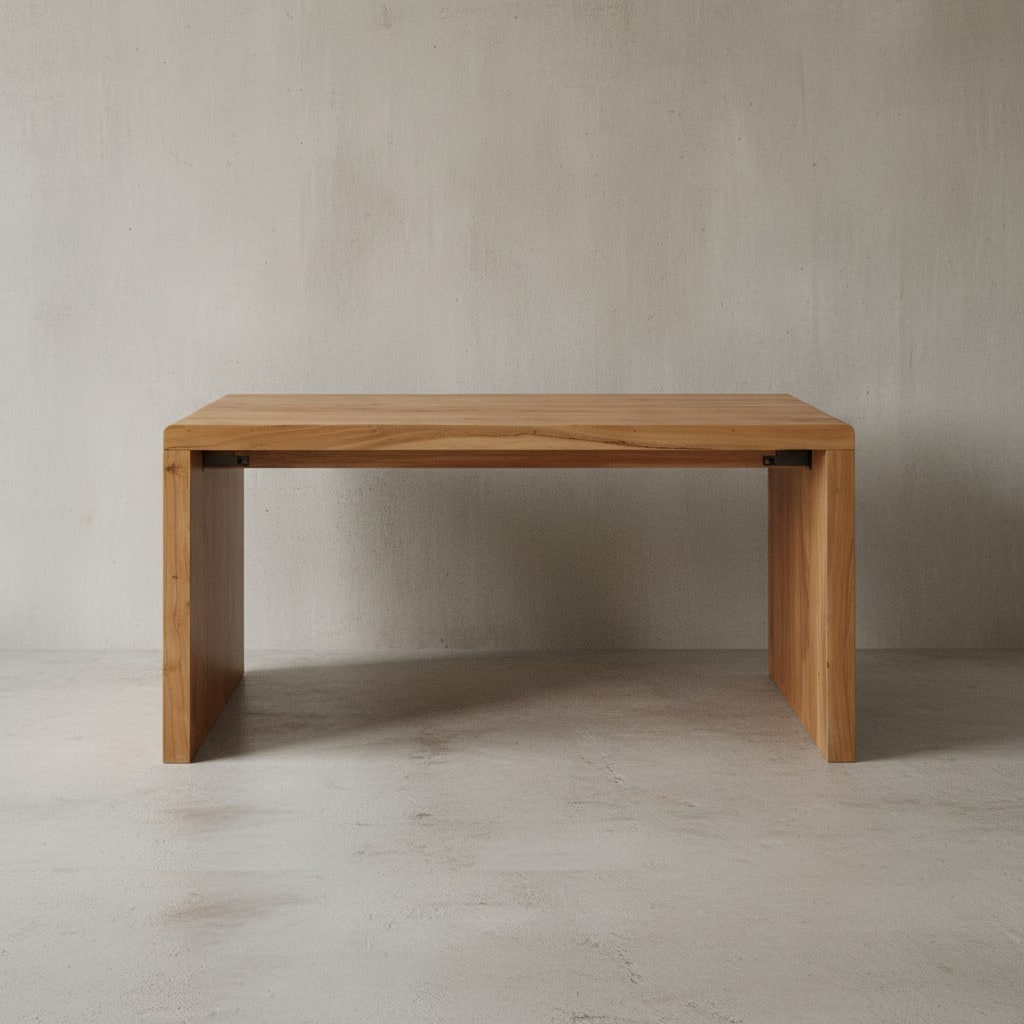 KADIMA DESIGN Schreibtisch TEKO: Massivholz Sheesham, 140x80 cm, Stauraum, abgerundete Ecken, stabil. 