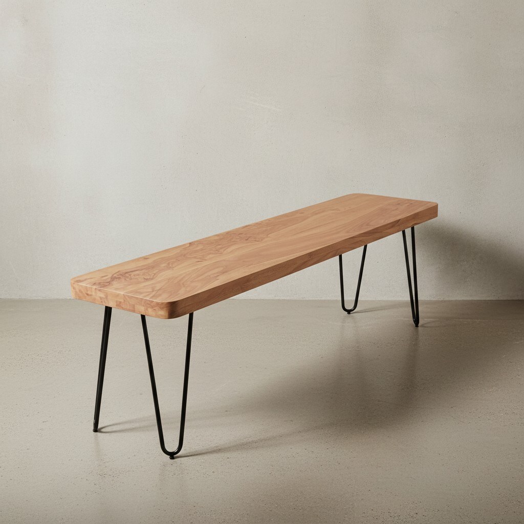 KADIMA DESIGN Sitzbank BALU Massivholz: Landhausstil, verschiedene Gr&ouml;&szlig;en, Metallbeine, einfache Pflege 