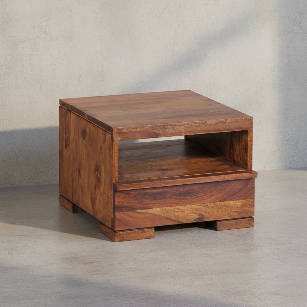 KADIMA DESIGN Nachtkonsole NAKO Massivholz: Schublade, Ablage, Landhausstil, pflegeleicht, montiert geliefert