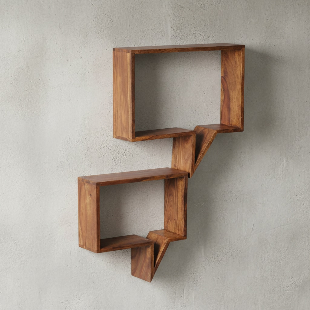 KADIMA DESIGN Wandregal Set NAKO Massivholz: Zeitungsablage, Sprechblasen Design, 2-teilig