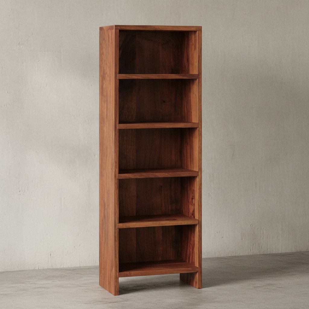 KADIMA DESIGN CD-Regal NAKO: Massivholz, 90 cm H&ouml;he, f&uuml;r 100 CDs, Sheesham/Akazie, pflegeleicht 