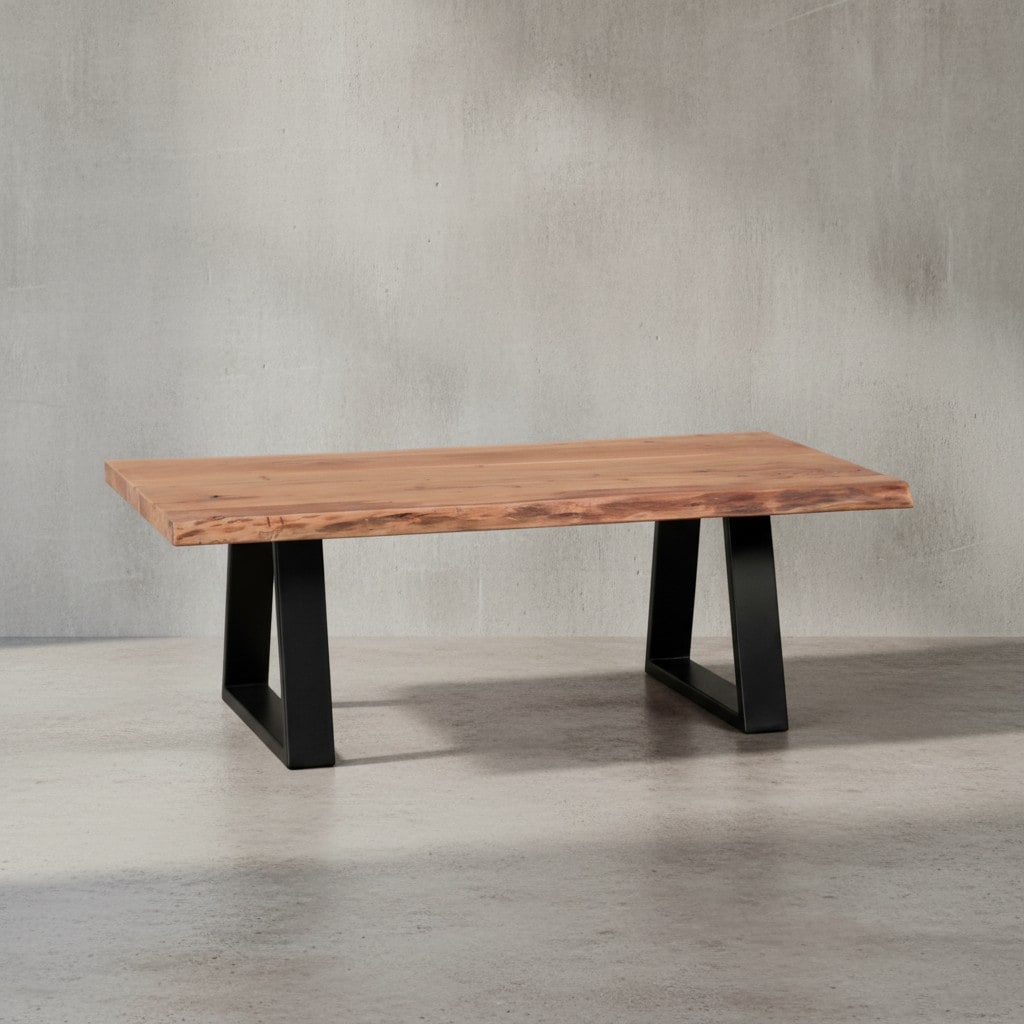 KADIMA DESIGN Couchtisch Massivholz Akazie - Modernes Design, Einzigartige Maserung, Handgefertigt, Einfache Montage, KADIMA DESIGN 