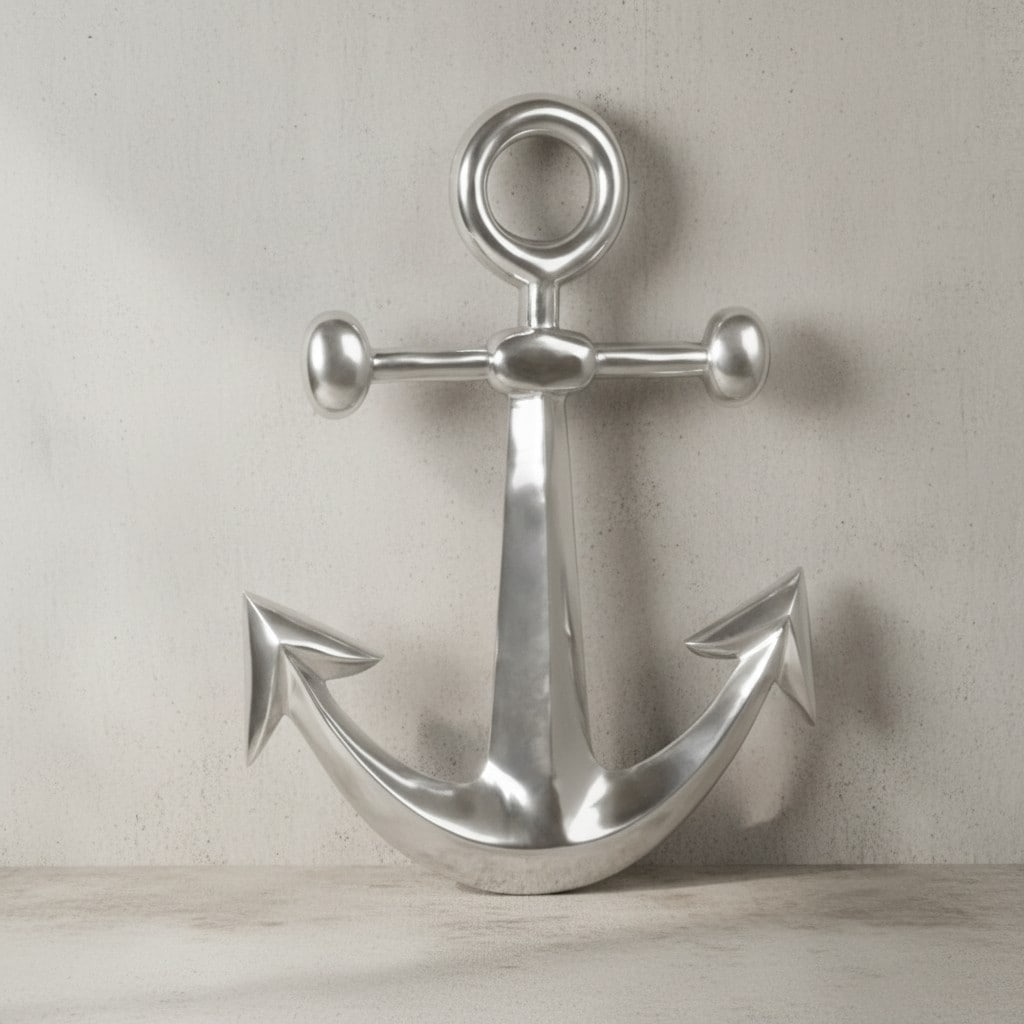 KADIMA DESIGN Maritime Dekofigur aus Aluminium, 62,5 cm - Polierte Skulptur, Handgefertigt 
