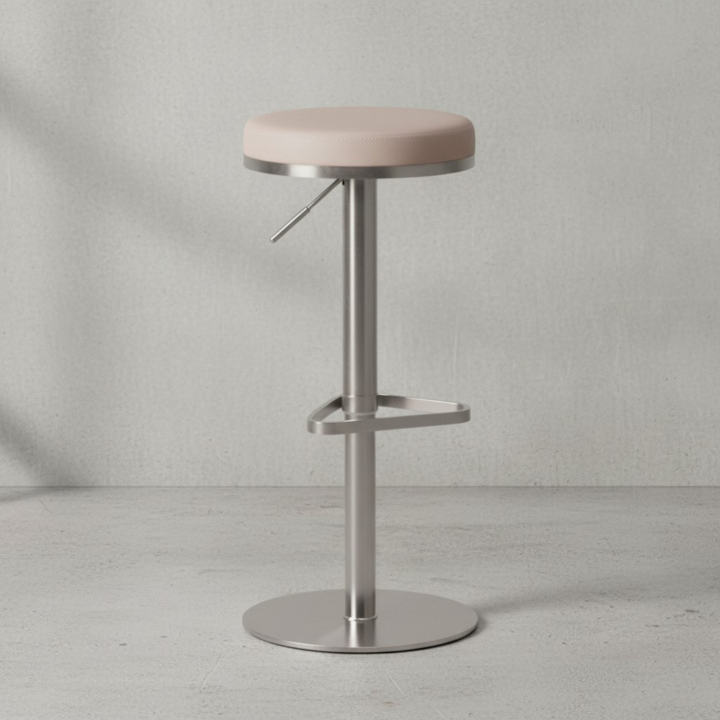 KADIMA DESIGN Barhocker ELBE, höhenverstellbar, gepolsterte Sitzfläche, Triangel Fußablage, max. 110 kg Belastung