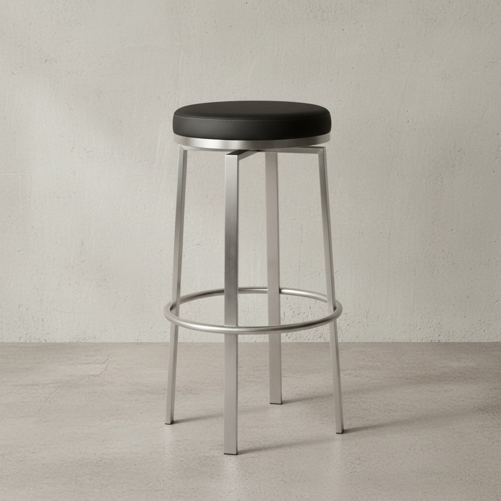 KADIMA DESIGN Barhocker Modern - Drehbar, Gepolsterte Sitzfl&auml;che, Edelstahlgestell, 76 cm H&ouml;he, KADIMA DESIGN 