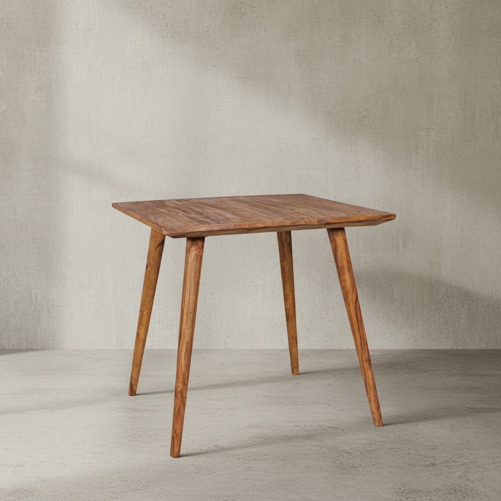 KADIMA DESIGN Retro Landhausstil Esstisch Massivholz - Braun, 80 x 80 x 76 cm, Handgefertigt, KADIMA DESIGN 