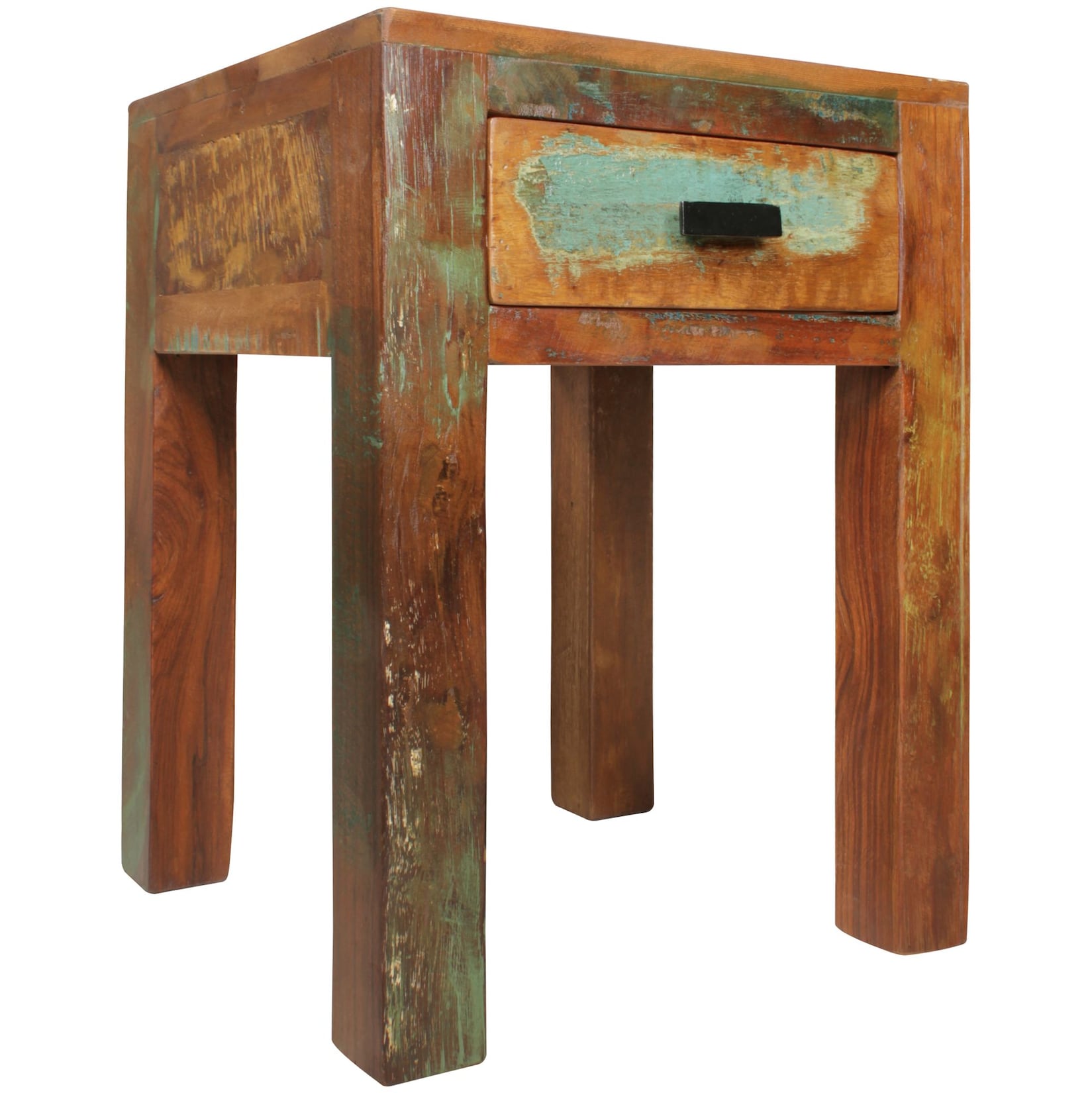 KADIMA DESIGN Nachttisch Diana, Shabby Chic, Mango-Holz, 40x40x55 cm - Einzigartig & Praktisch