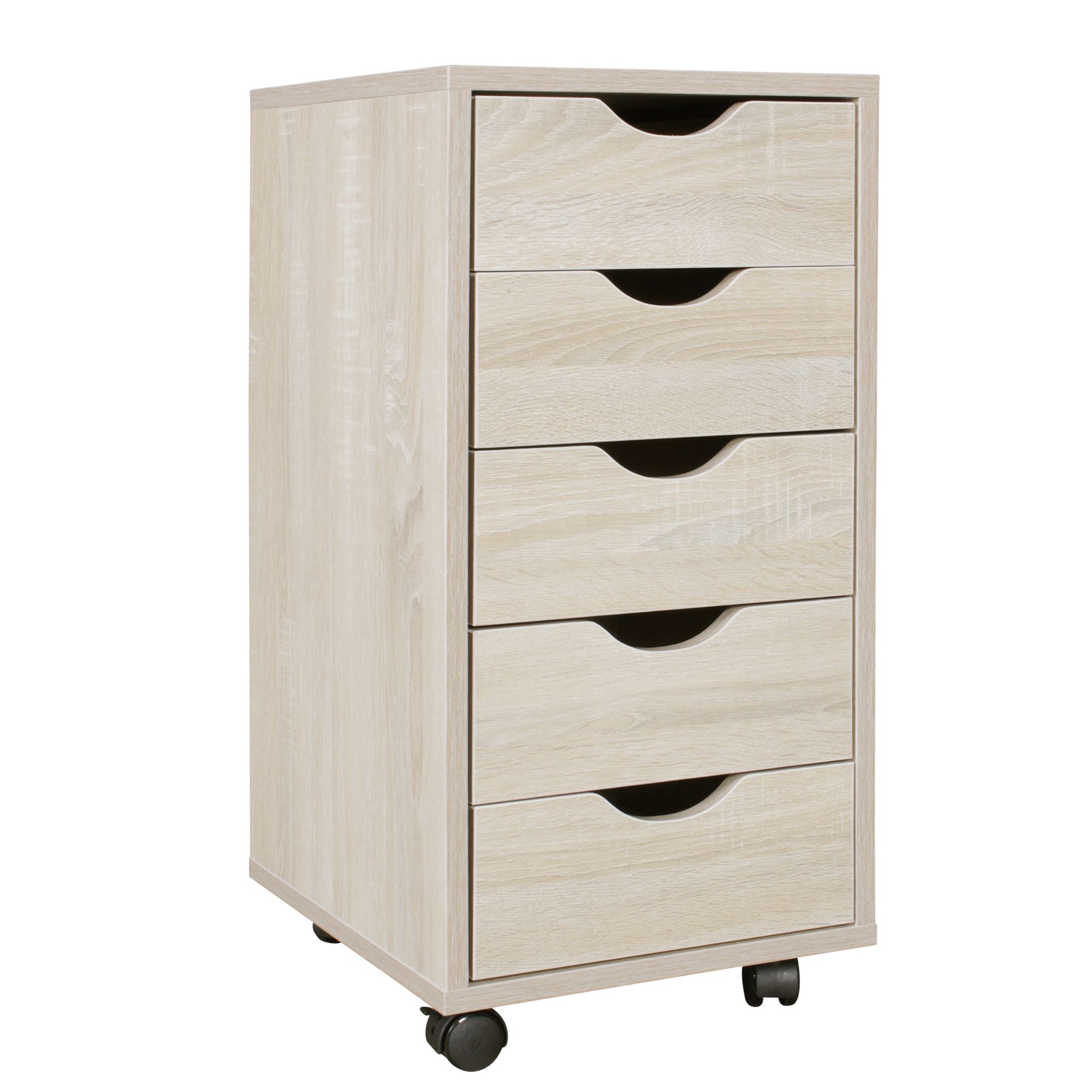KADIMA DESIGN Rollcontainer, 5 Schubladen, MDF-Holz, B&uuml;ro/Wohnzimmer - Stilvoller Stauraum 