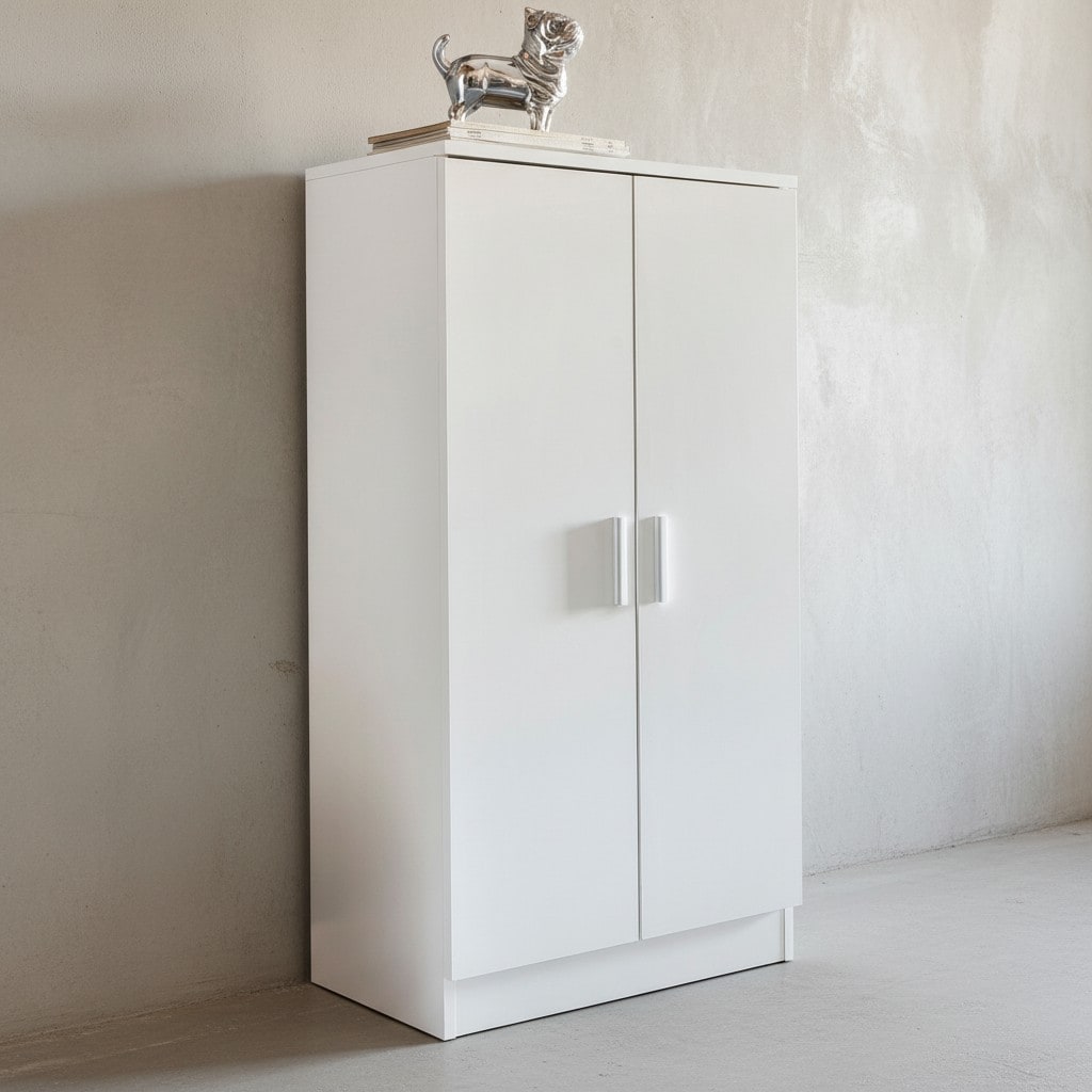 KADIMA DESIGN Moderner Schuhschrank für 14 Paar, kratzfeste Oberfläche, 2 Türen, 2 Schubladen.
