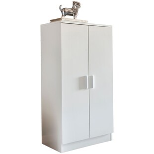 KADIMA DESIGN Moderner Schuhschrank für 14 Paar, kratzfeste Oberfläche, 2 Türen, 2 Schubladen. 