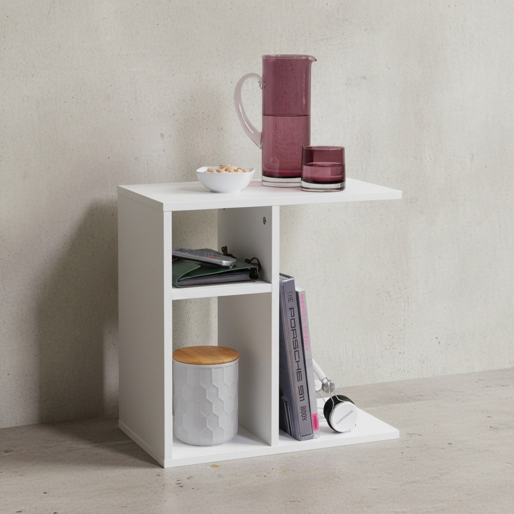KADIMA DESIGN Beistelltisch ITTER Holz: Ablagef&auml;cher, 50x50x30 cm, kratzfest & wasserabweisend 