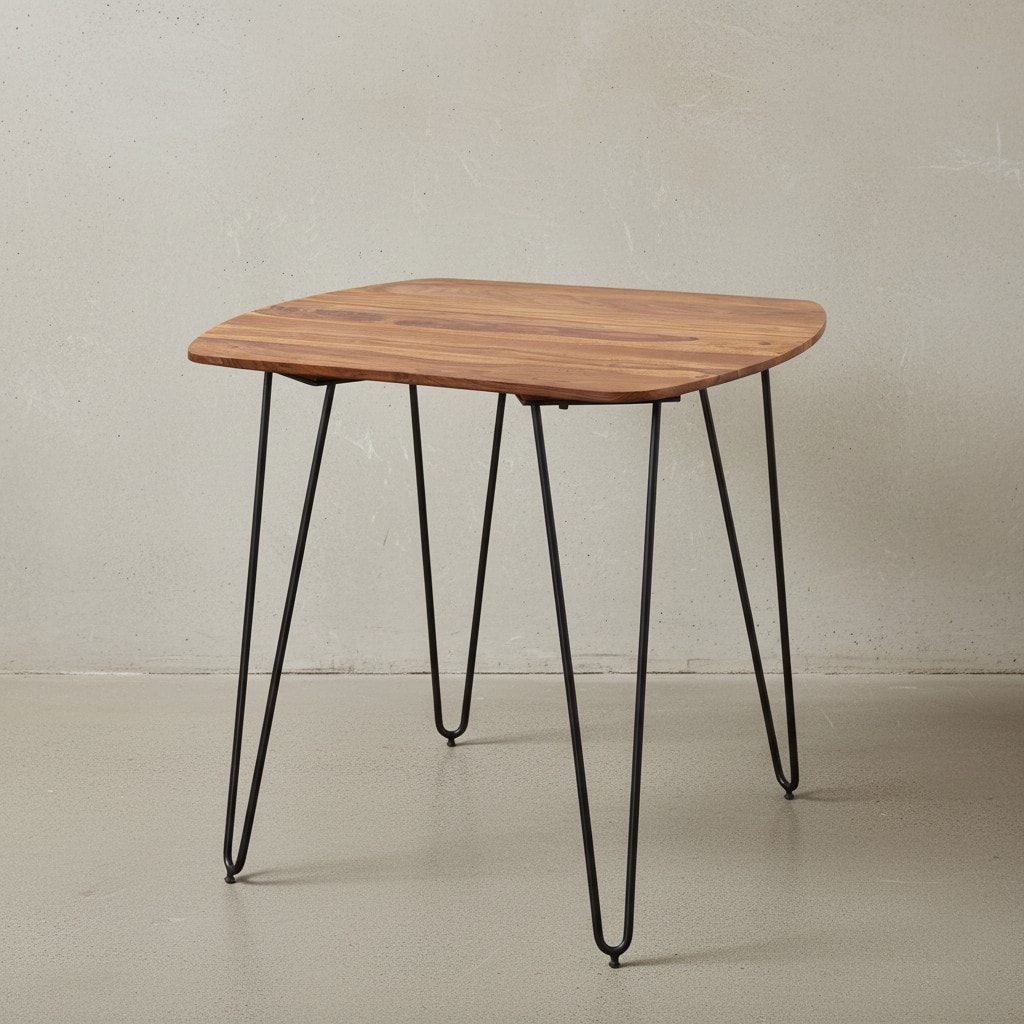 KADIMA DESIGN Massivholz Esszimmertisch, Modernes Design, abgerundete Ecken, Sheesham, 80x80x76 cm. 