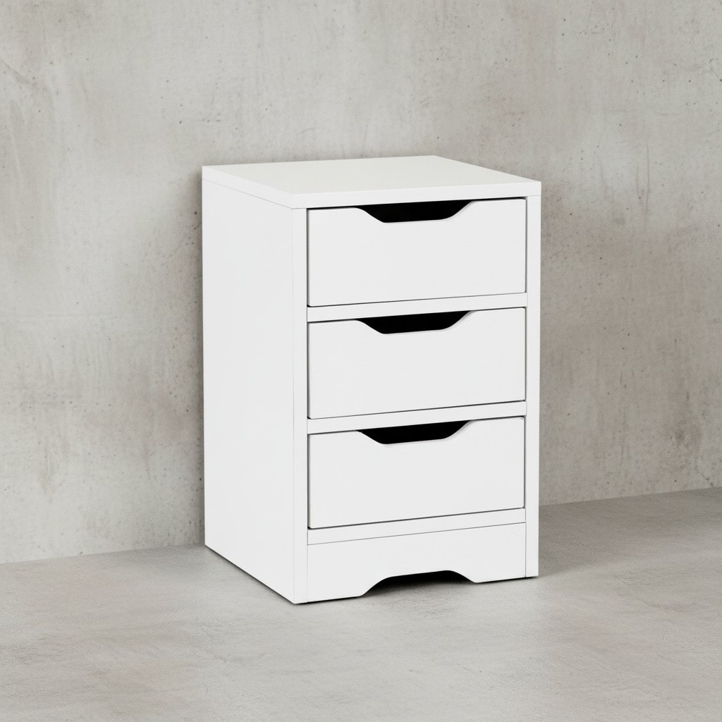 KADIMA DESIGN Nachtkonsole mit 3 Schubladen: Modernes Design, 3 Schubladen, große Ablagefläche, Melaminharzbeschichtung, kratzfest, …