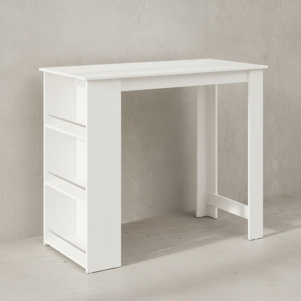 KADIMA DESIGN Küchentresen GANDER: Edelstahl, 3 Fächer, große Ablage, 120x60x107,5 cm, Melaminharzbeschichtung, maximale Belastung 40 kg.