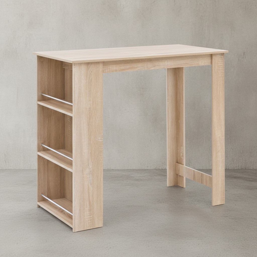 KADIMA DESIGN K&uuml;chentresen GANDER: Edelstahl, 3 F&auml;cher, gro&szlig;e Ablage, 120x107,5x60 cm, Melaminharzbeschichtung, maximale Belastung 40 kg. 