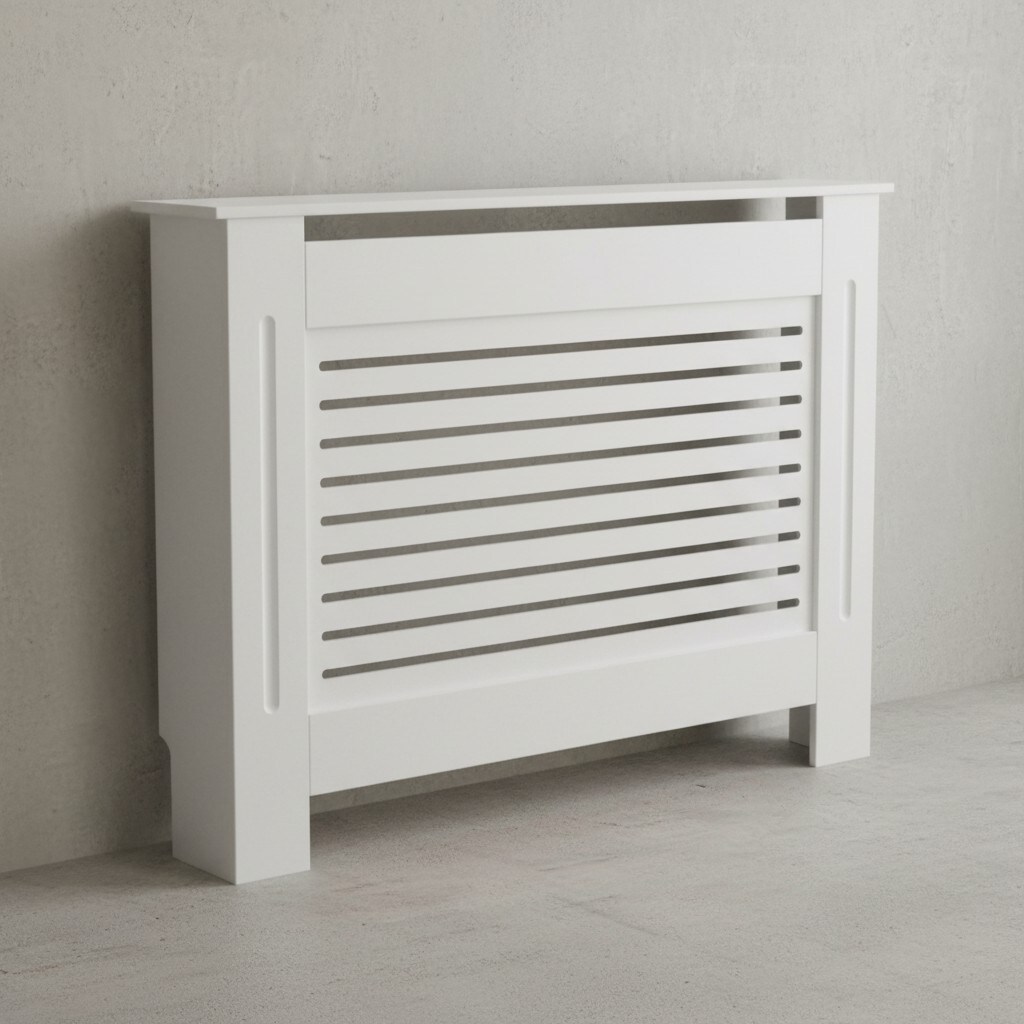 Moderne Heizkörperverkleidung mit Lamellen-Muster, Hochwertiges MDF-Material