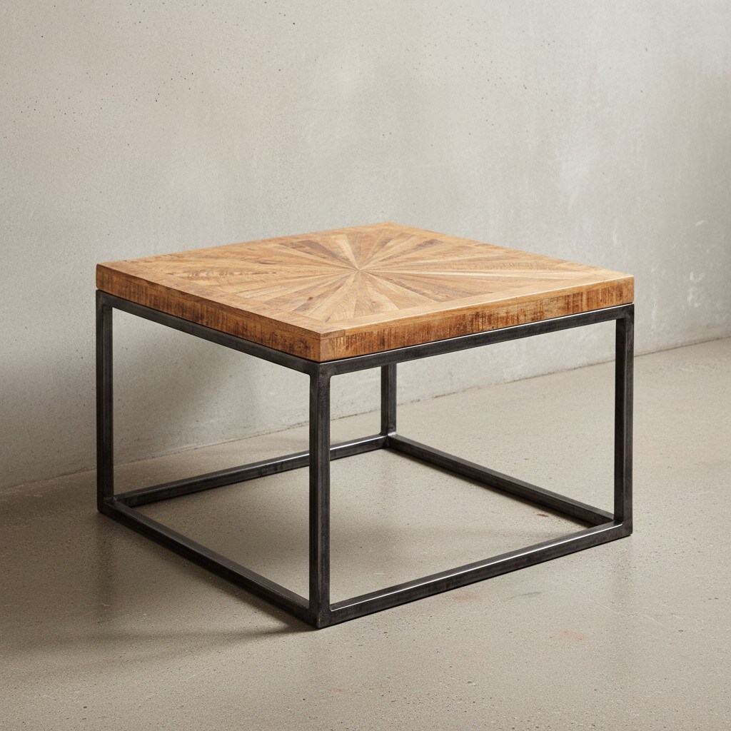 KADIMA DESIGN Couchtisch aus Mangoholz, modernes Design, große Ablagefläche, stabile Beine.