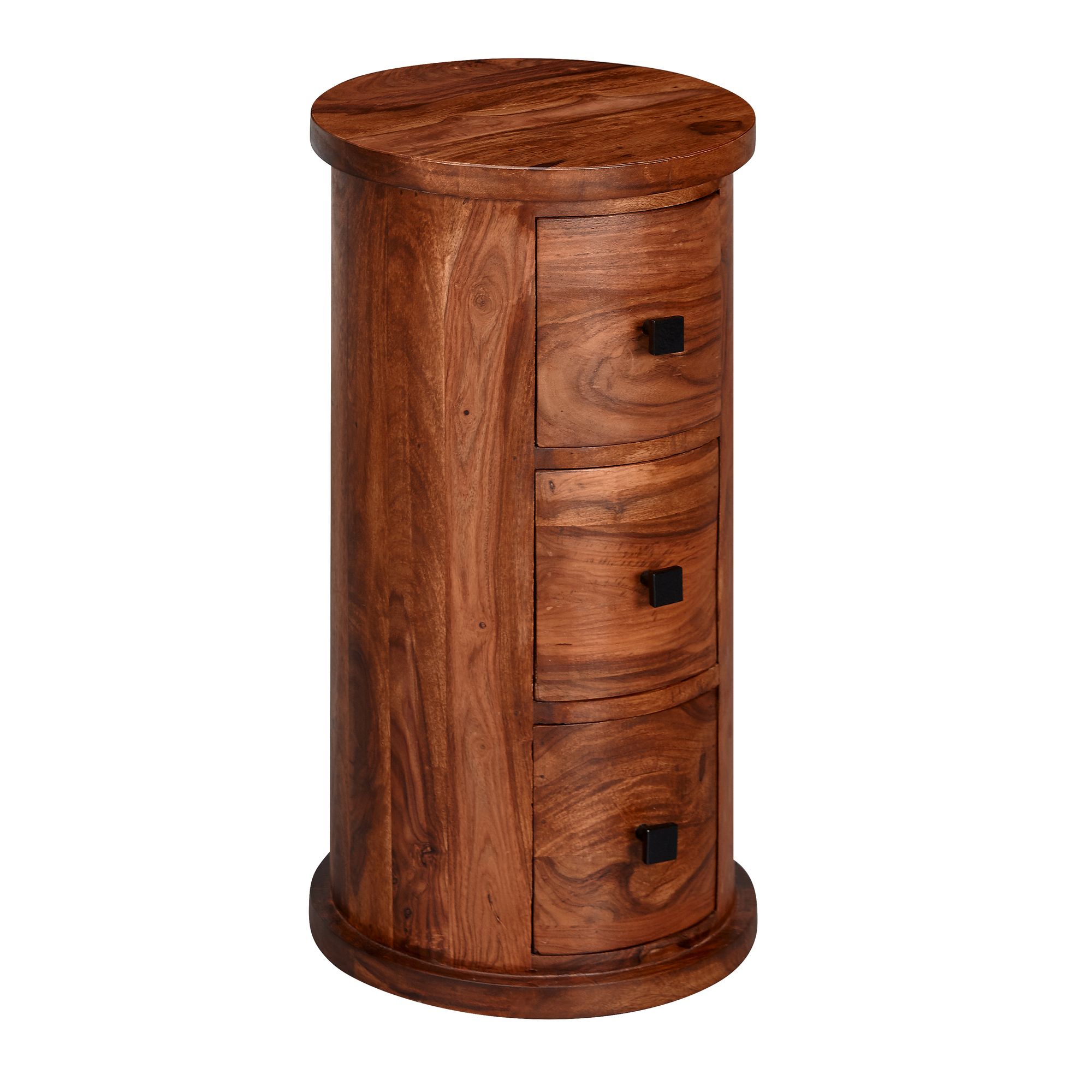 KADIMA DESIGN Rustikale Sheesham Massivholz Kommode mit 3 Schubladen, Stilvoll und strapazierf&auml;hig 