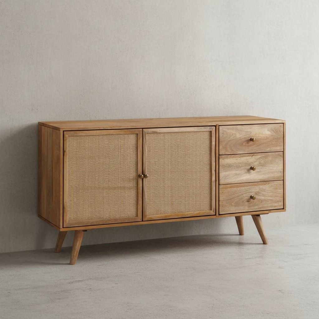 KADIMA DESIGN Mangoholz Sideboard, Unique Design, Stabile Konstruktion, Gro&szlig;er Stauraum 