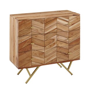 KADIMA DESIGN Rustikales Sideboard mit außergewöhnlichem Muster, Akazie Massivholz, Landhausstil 