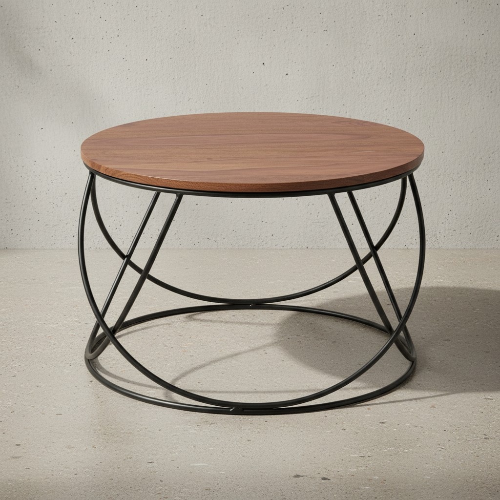 KADIMA DESIGN Industrieller Couchtisch aus handgefertigtem Sheesham-Massivholz, Wohnzimmer-Trend