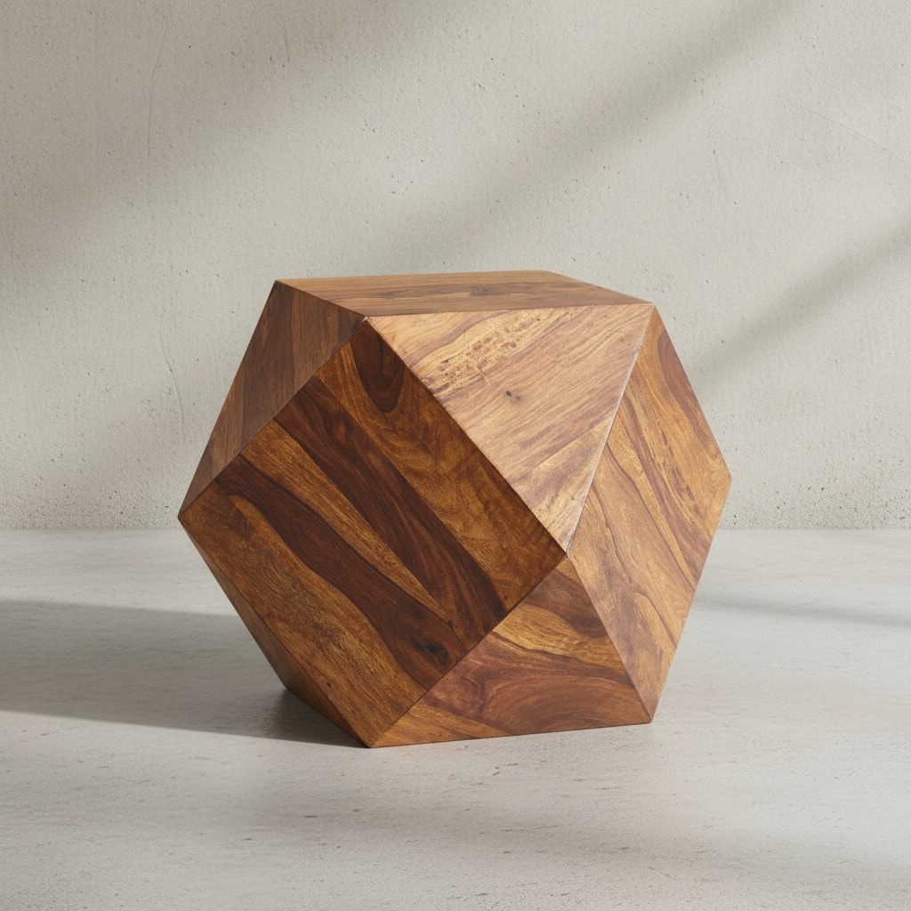 KADIMA DESIGN Sheeshamholz Couchtisch, Diamant-Design, 57x42,5x57 cm, 30 kg Belastbarkeit