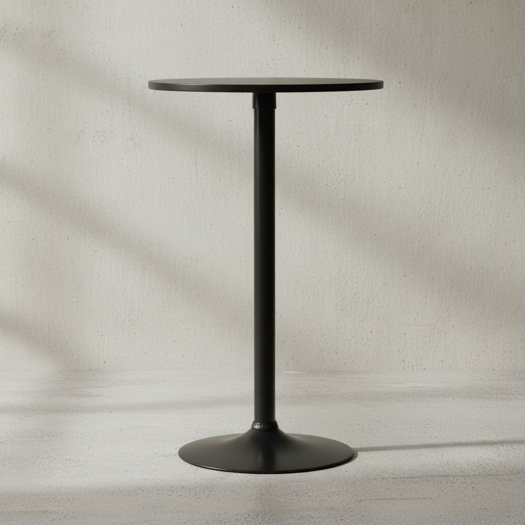 KADIMA DESIGN Modischer Bartisch in Schwarz, Trompetenfuß, 30 kg Belastbar, für Gastronomie/Zuhause