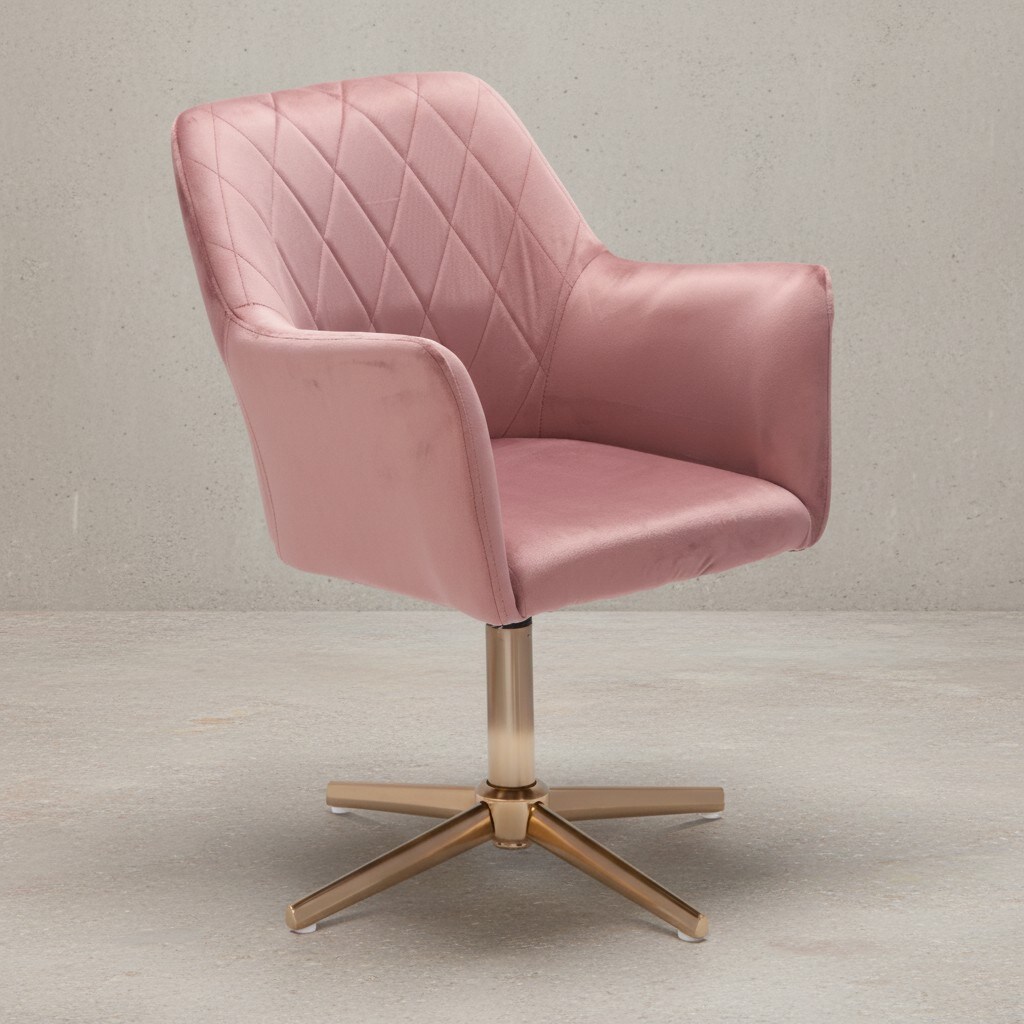 KADIMA DESIGN Sessel-Drehstuhl TANARO: Samtbezug, Eisenuntergestell, Armlehnen, 360&deg; drehbar, Polyesterstoff. 