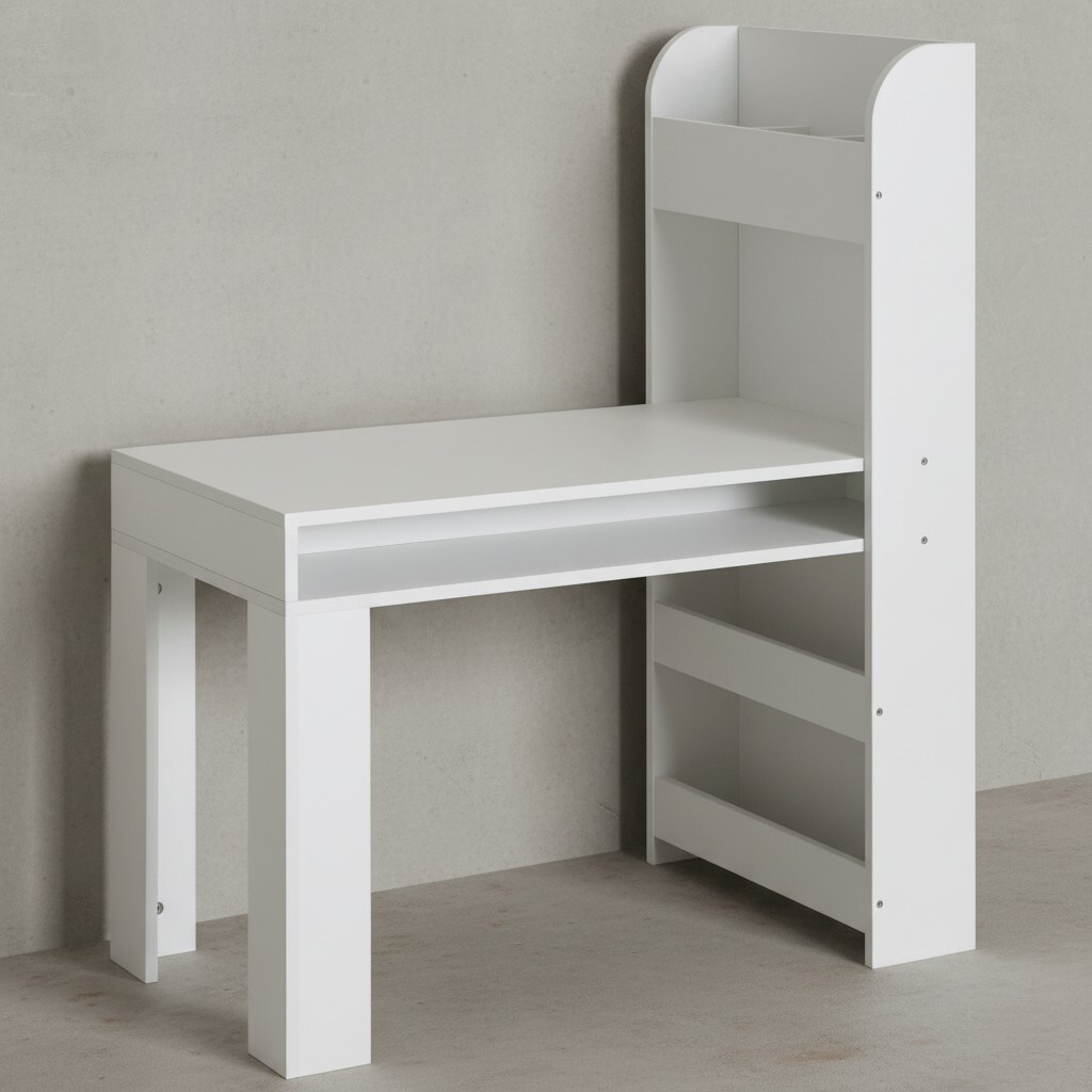 KADIMA DESIGN Kinderschreibtisch mit integriertem Regal, Kratzfest, Wasserabweisend, Melaminharzbeschichtung 