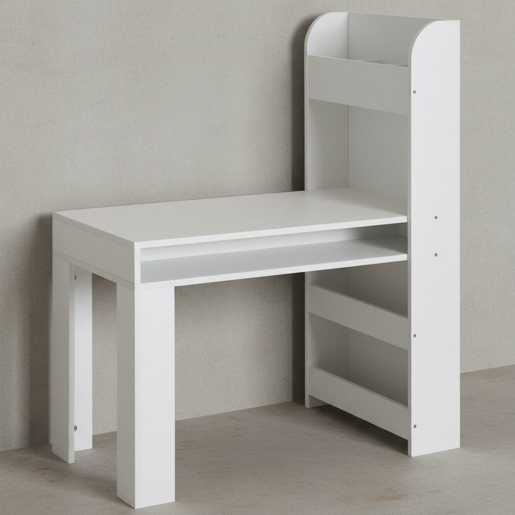 KADIMA DESIGN Kinderschreibtisch mit integriertem Regal, Kratzfest, Wasserabweisend, Melaminharzbeschichtung