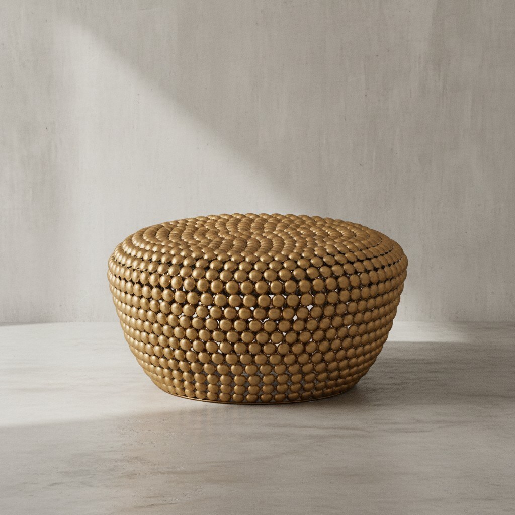 KADIMA DESIGN Beistelltisch BIFERNO: Orientalisches Design, goldfarbenes Aluminium, abgerundete Form, verschiedene Gr&ouml;&szlig;en. 