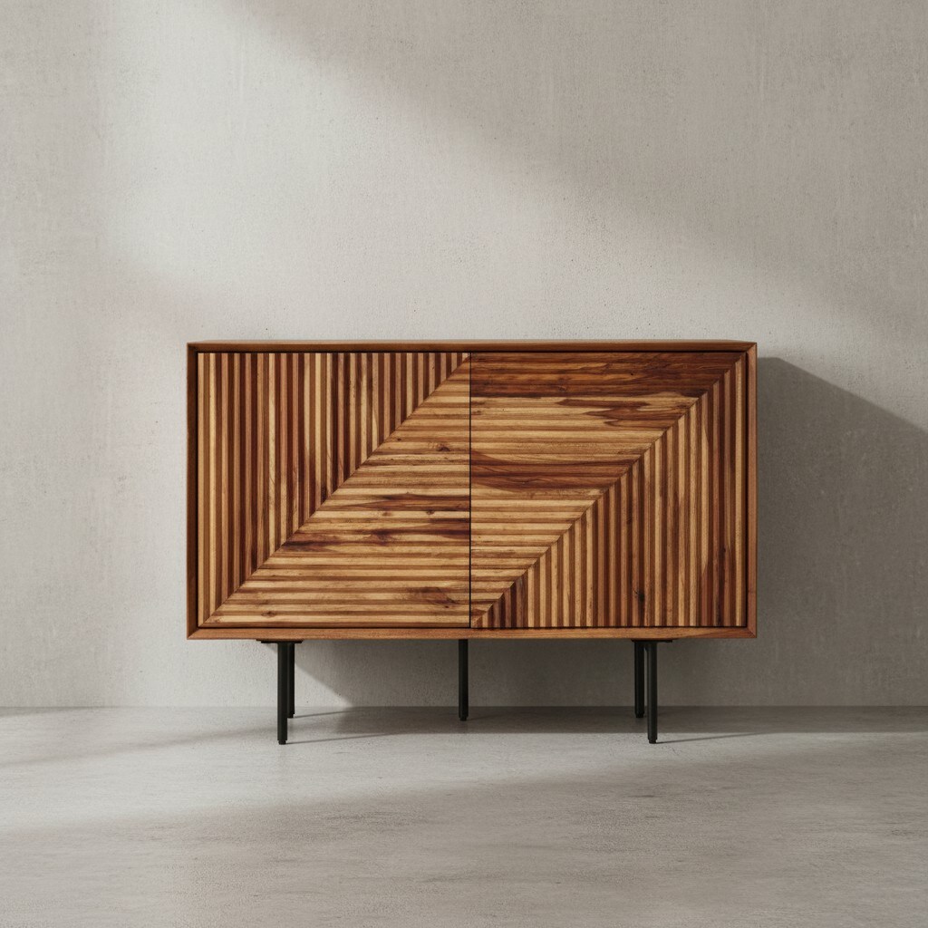 KADIMA DESIGN "Harmony" 3D-Sideboard mit Metalldetails und viel Stauraum, Elegantes Wood-Design