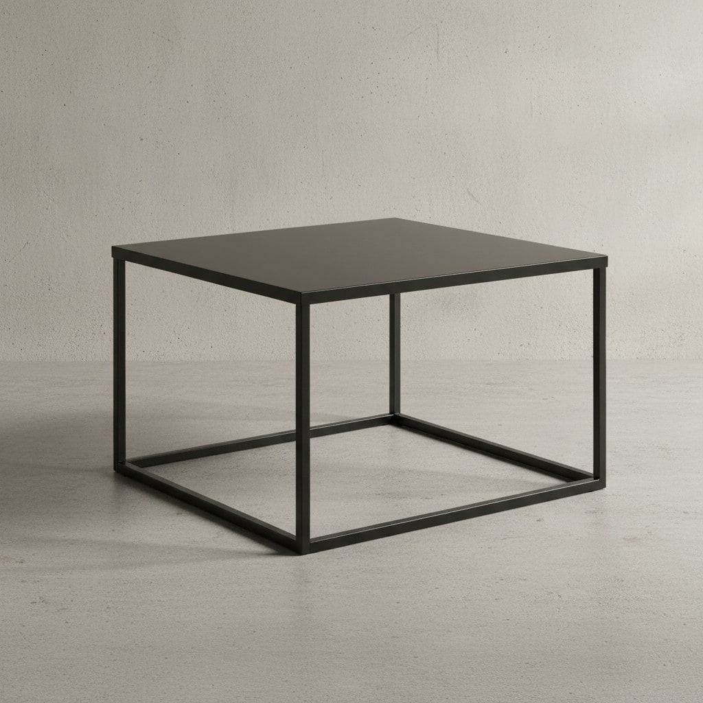 KADIMA DESIGN Quadratischer Couchtisch: Marmor-Optik, Metallgestell, Industrial-Stil, pflegeleicht, verschiedene Farben.