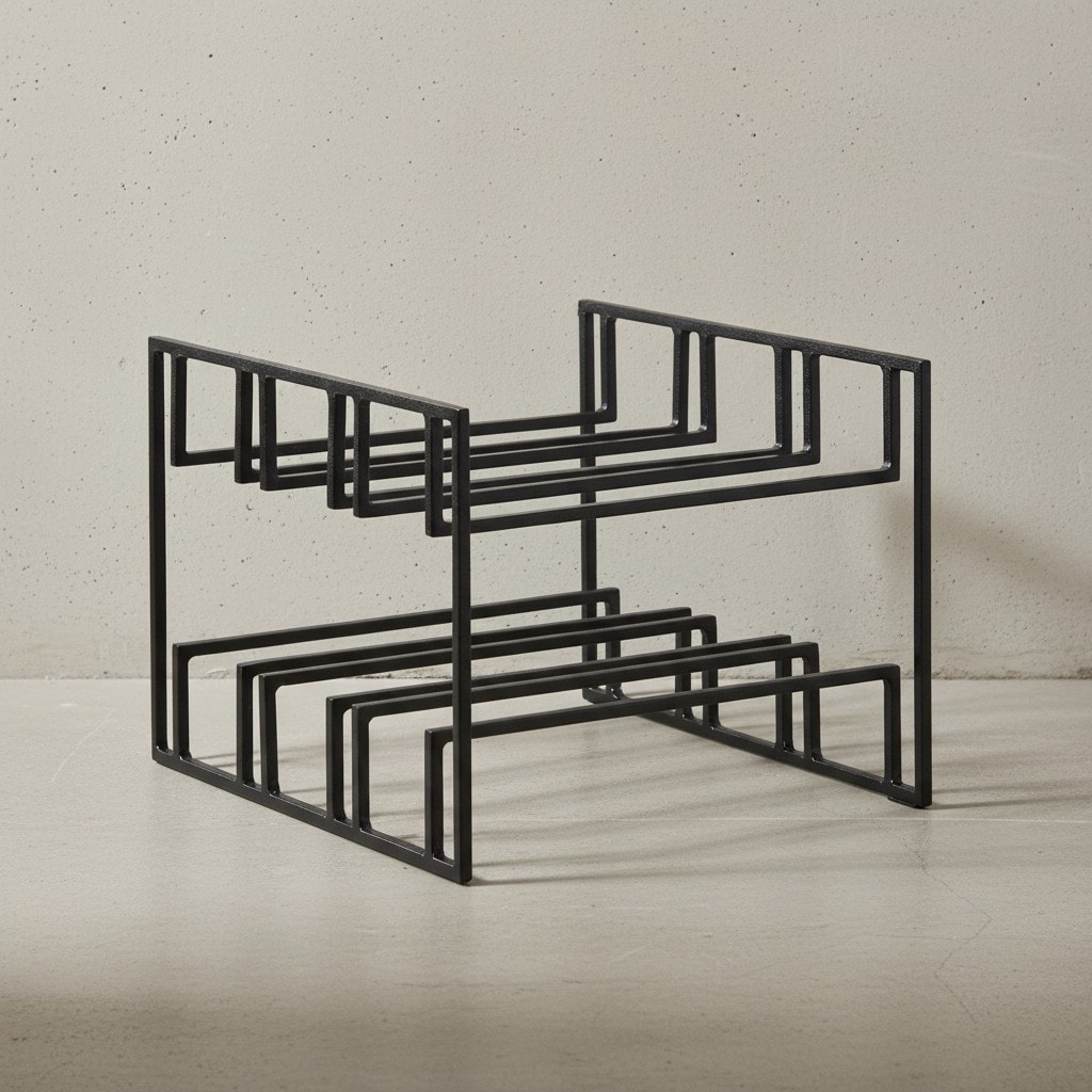 KADIMA DESIGN Schwarzer Eisen Weinhalter für 6 Flaschen, modernes Design, langlebig