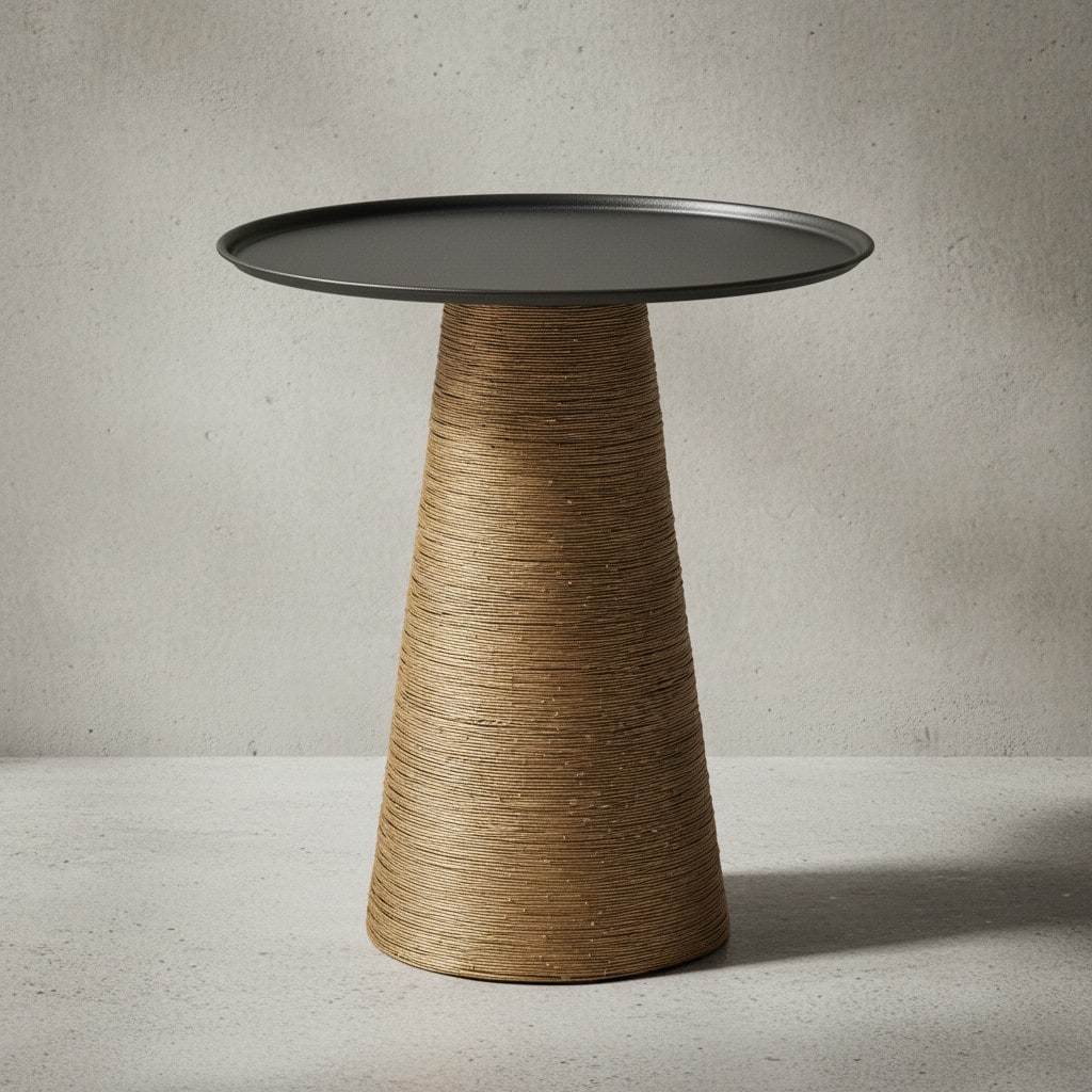 KADIMA DESIGN Aluminium Beistelltisch, Exquisites Schwarz-Gold Muster, Handgefertigt und Praktisch, 40x40 cm
