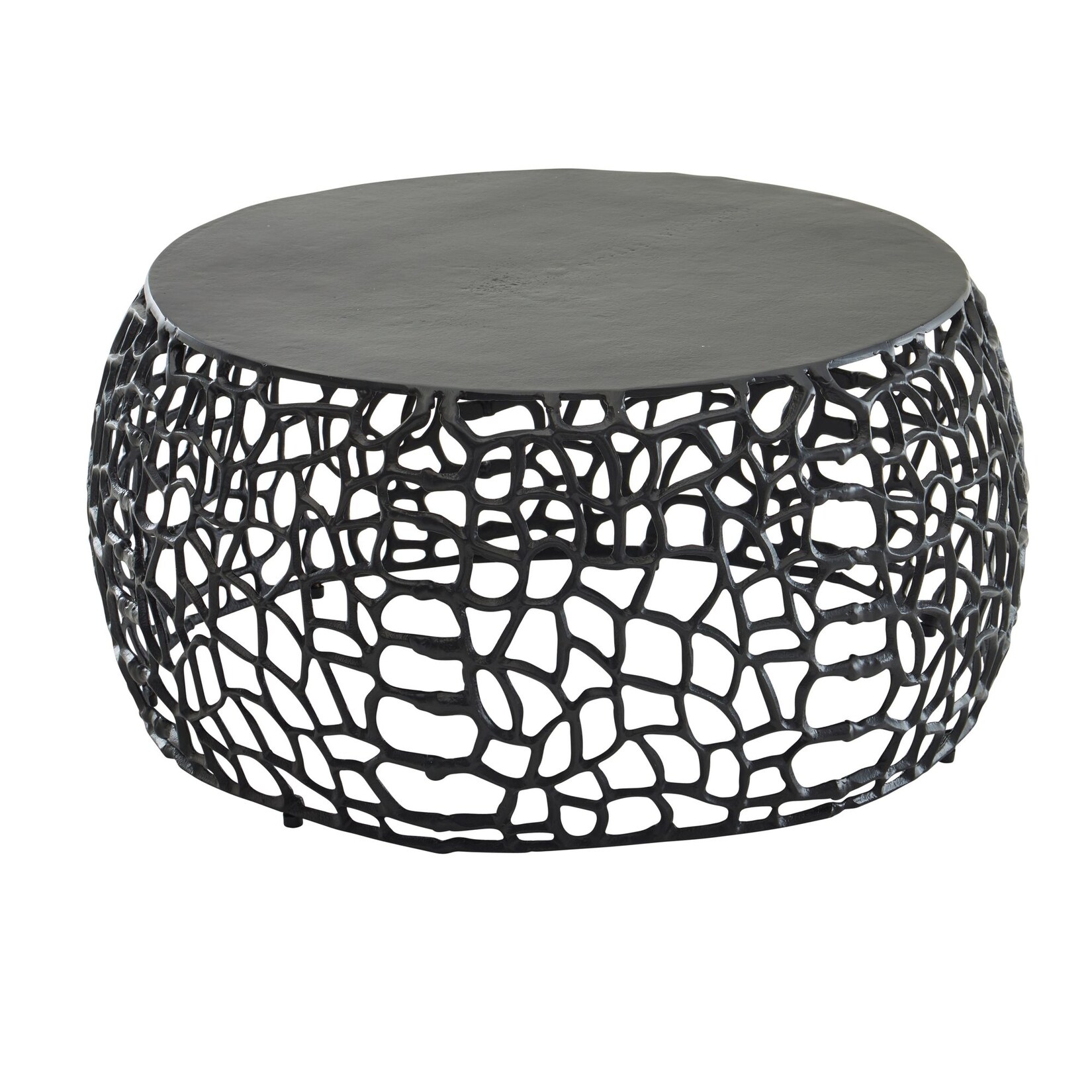 KADIMA DESIGN Couchtisch ASTLUX: Aststruktur, lackiertes Aluminium, handgefertigt, Anti-Rutsch-Noppen, Ablagefläche.