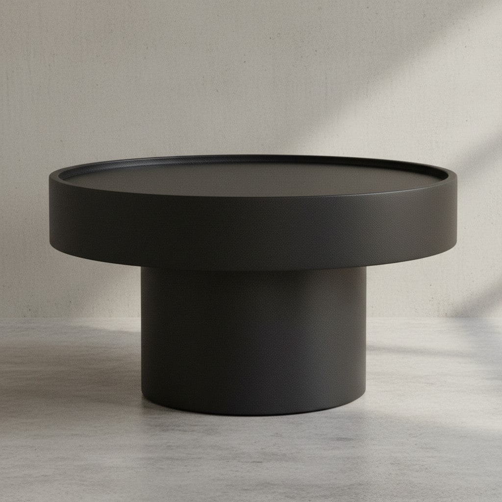 KADIMA DESIGN Couchtisch Schwarz, 60x60x36 cm Metall, Einzigartiges Pilz-Design