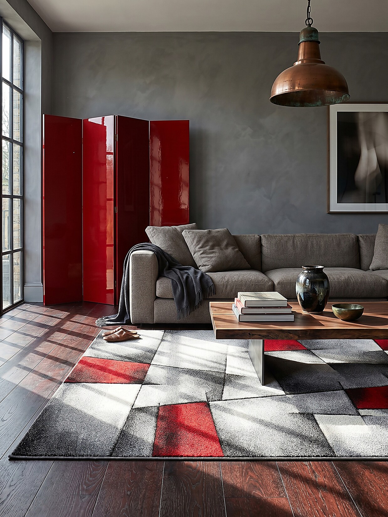 Teppich Polypropylen Rot 160x230 cm - BIENO Kadima Design