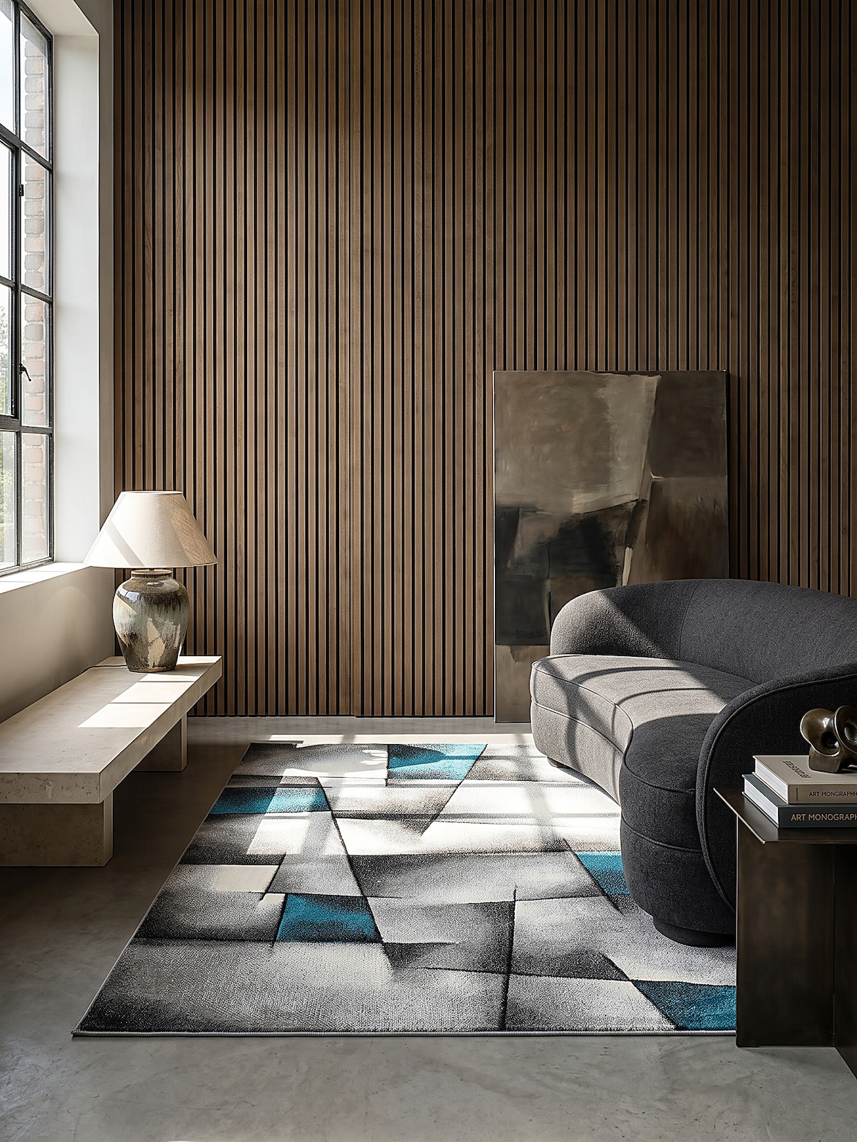 Teppich Polypropylen Türkis 200x290 cm - BIENO Kadima Design