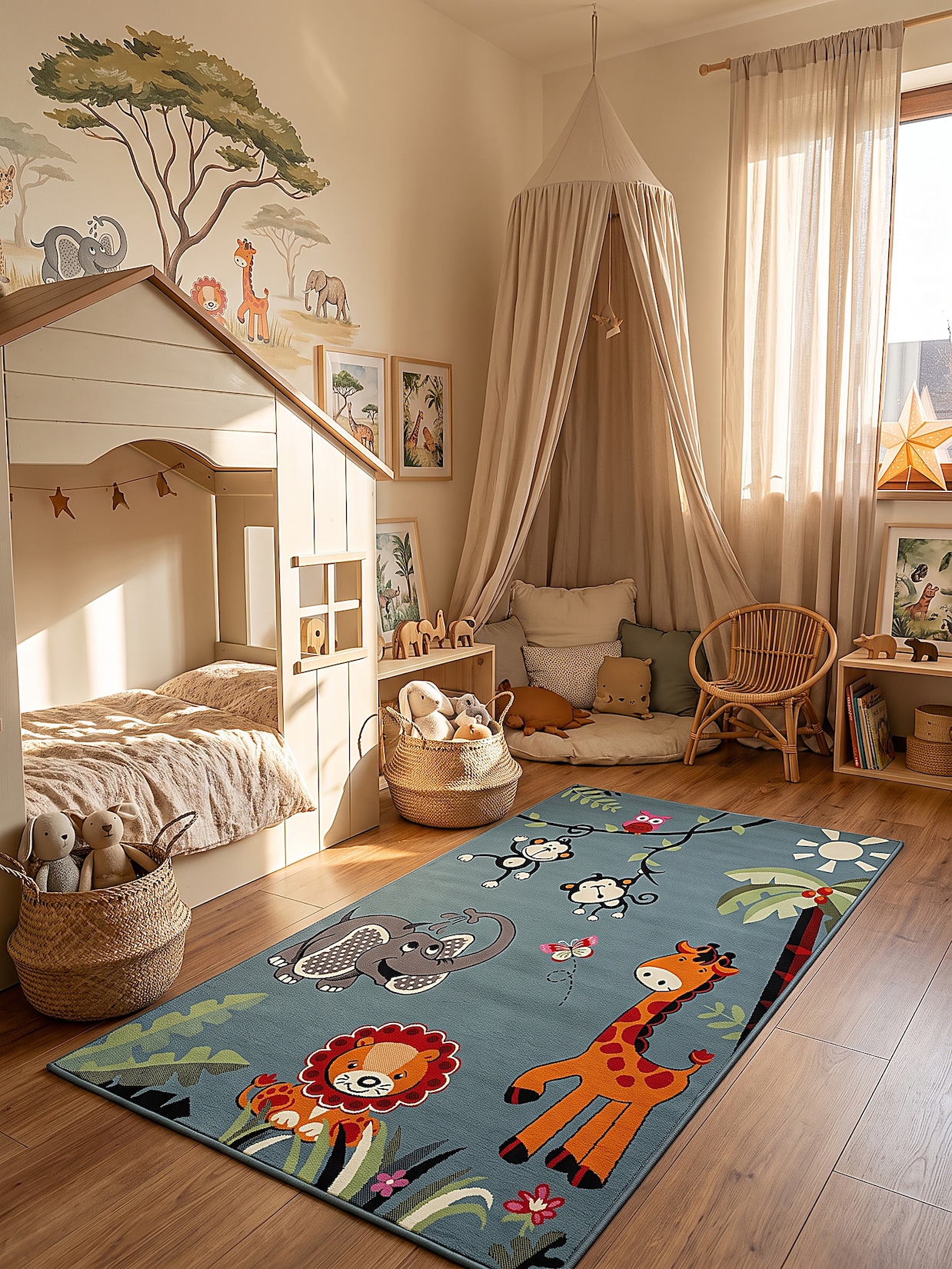 Kinderteppich Pflegeleicht Blau 80x150 cm - CASOLA Kadima Design