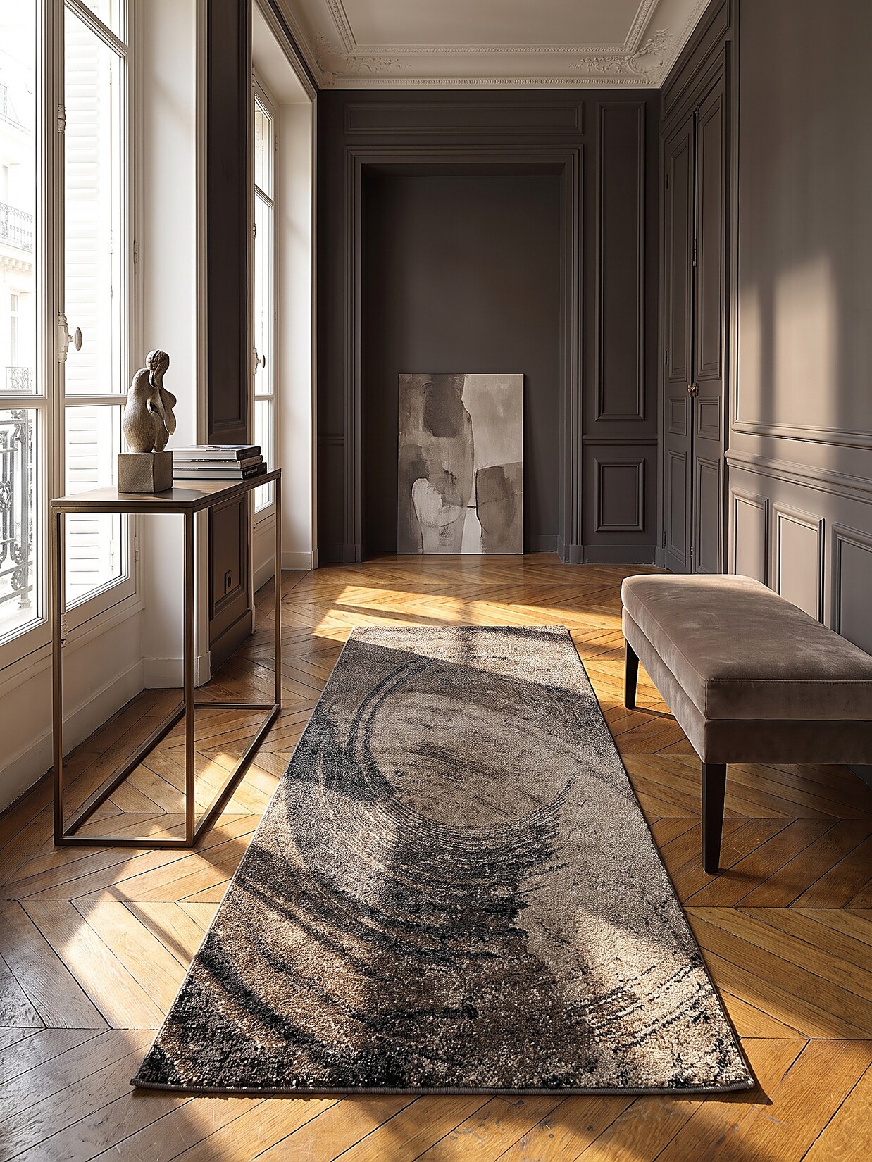 Läufer Pflegeleicht Braun 80x150 cm - OGLIO Kadima Design