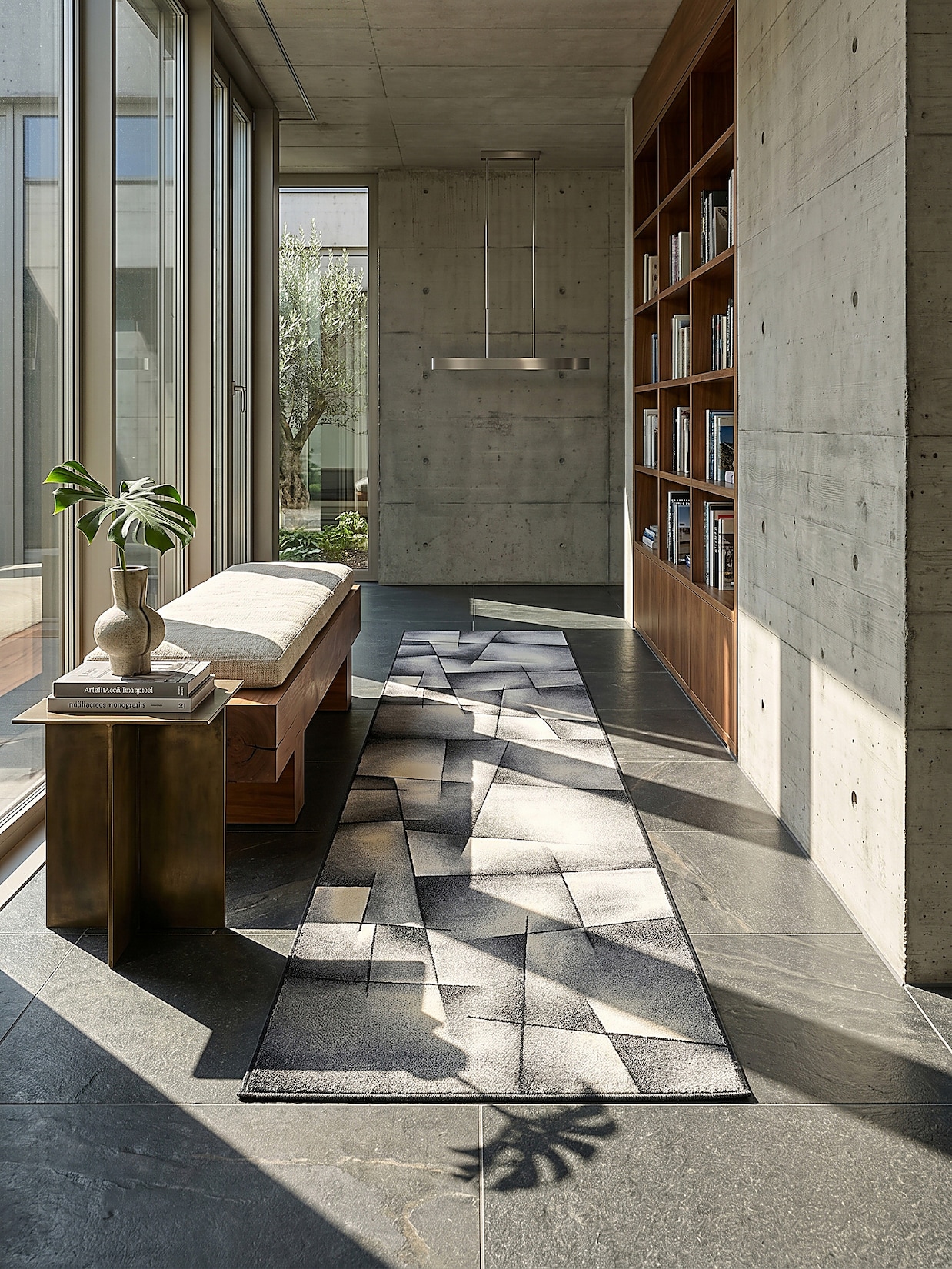Läufer Polypropylen Anthrazit 80x300 cm - BIENO Kadima Design