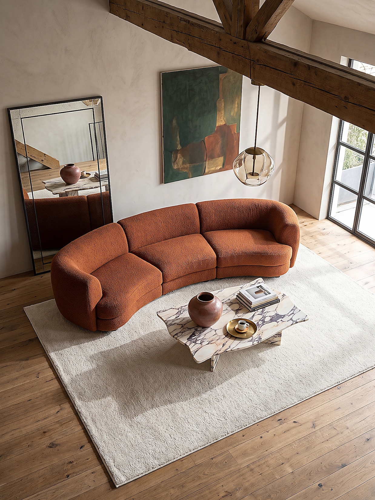 Teppich Pflegeleicht Creme 120x170 cm - BORMIDA Kadima Design